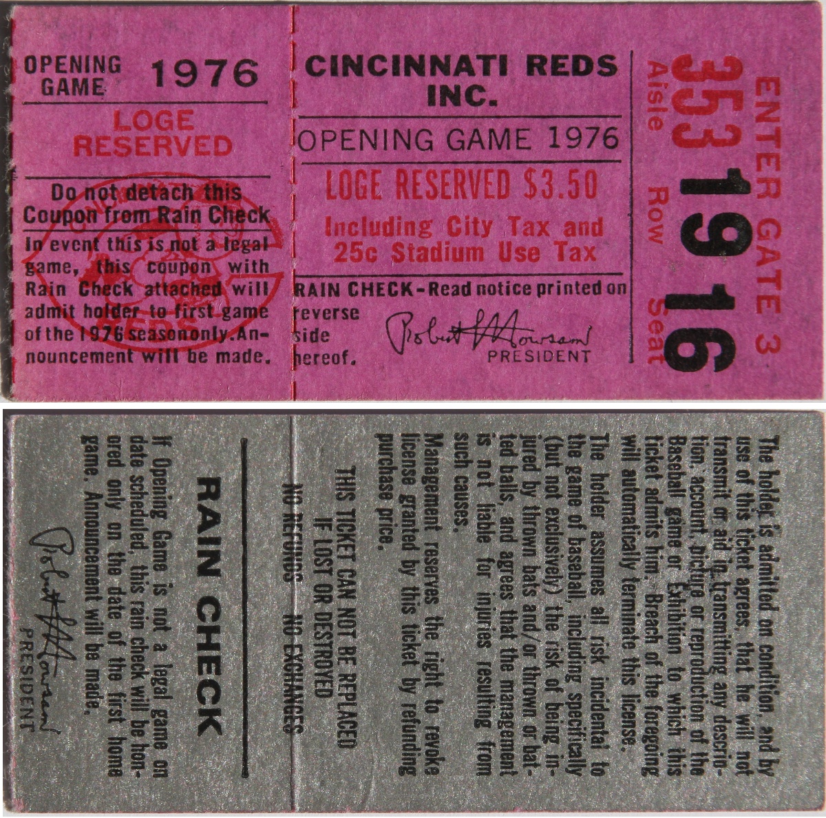 2013 Cincinnati REDS *OPENING DAY* Ticket Stub SEASON TICKET HOLDER *Votto* 