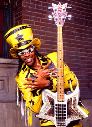 Bootsy Collins with bass guitar